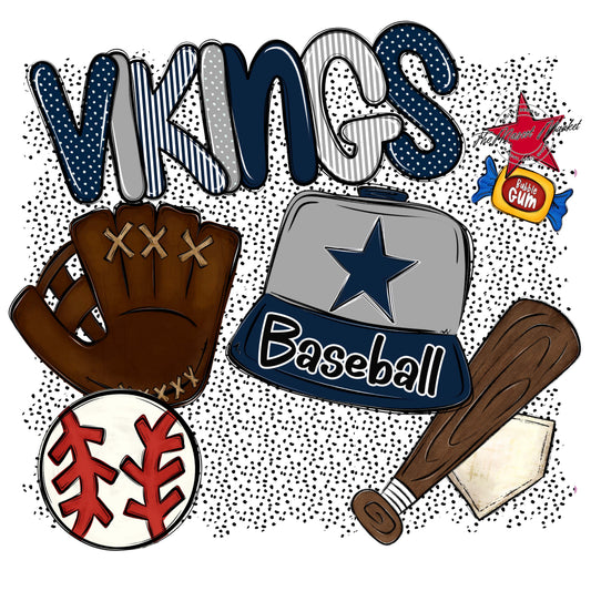 Vikings Baseball Spirit-Navy & Grey