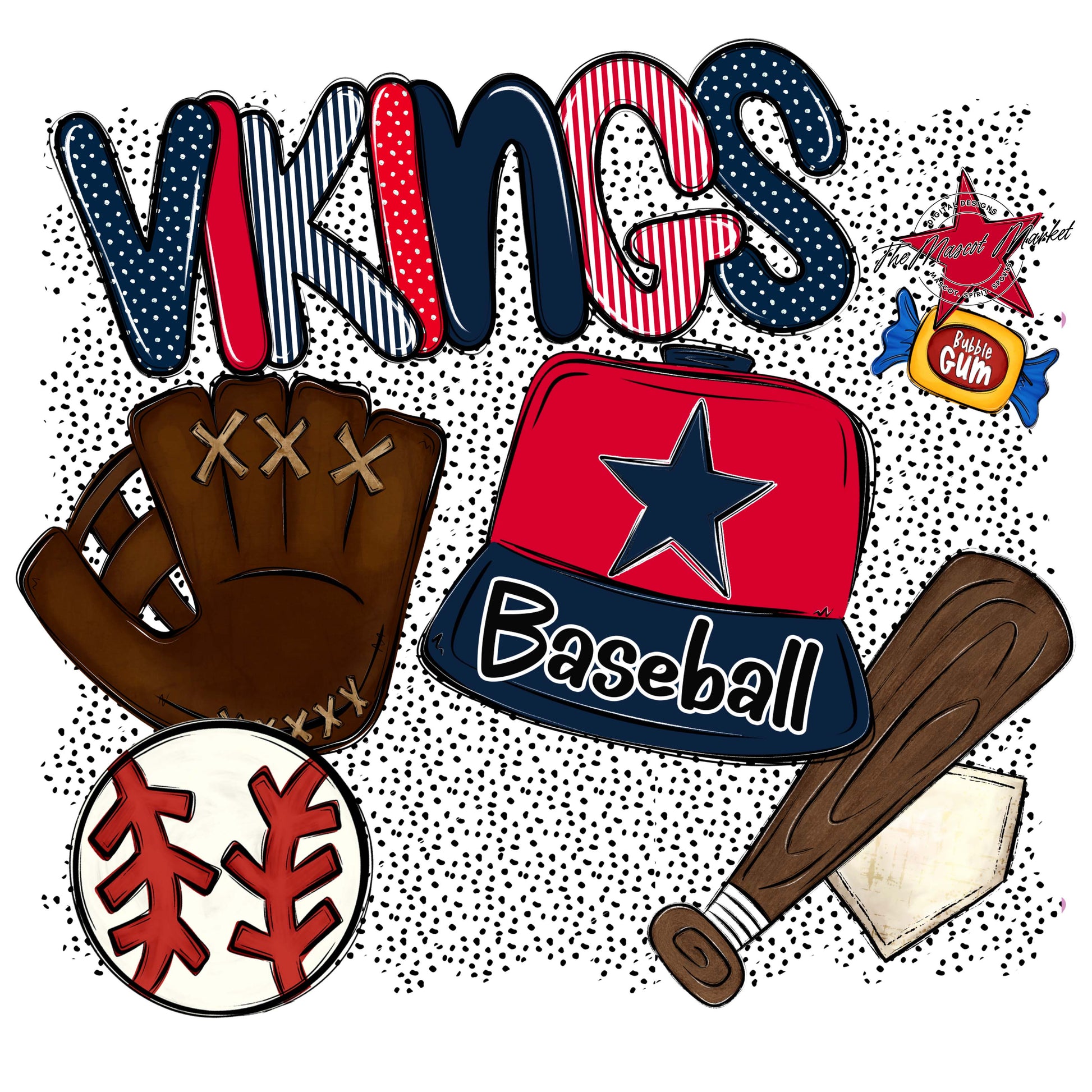 Vikings Baseball Spirit-Navy & Red