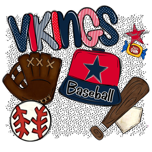 Vikings Baseball Spirit-Navy & Red