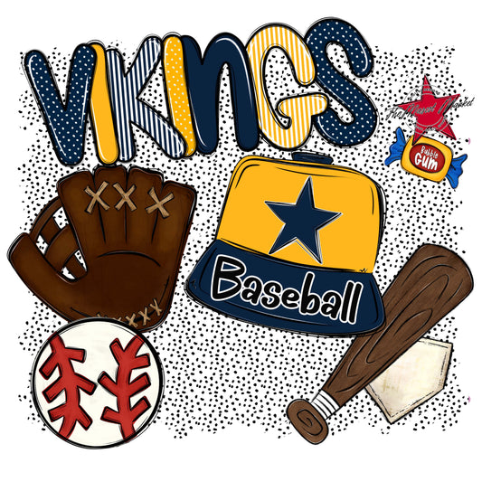 Vikings Baseball Spirit-Navy & Yellow