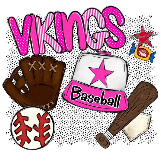 Vikings Baseball Spirit-Pink