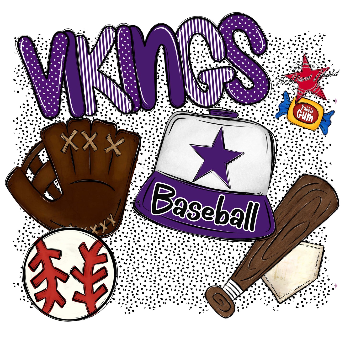 Vikings Baseball Spirit-Purple