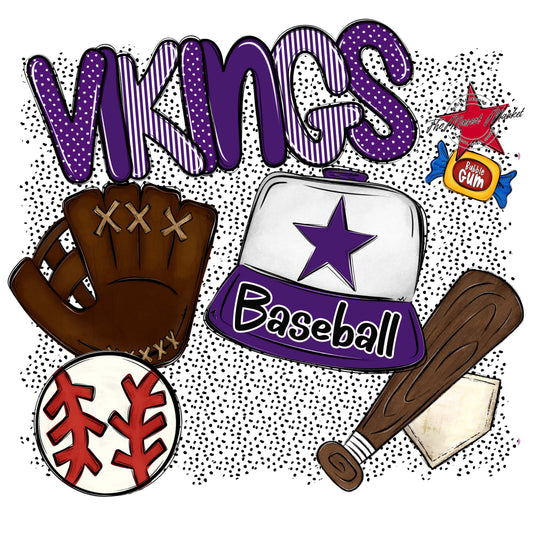 Vikings Baseball Spirit-Purple