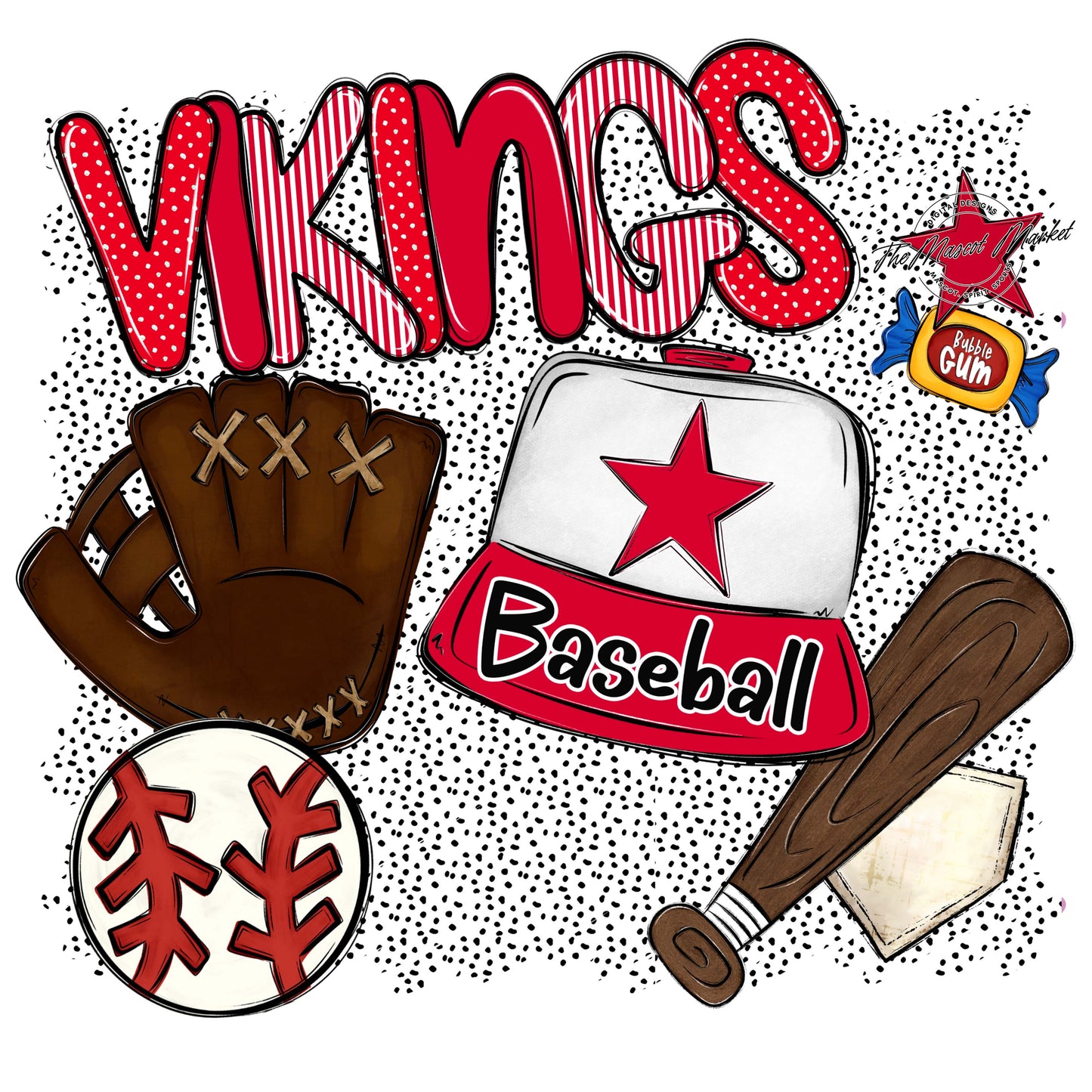 Vikings Baseball Spirit-Red