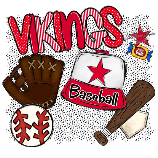 Vikings Baseball Spirit-Red