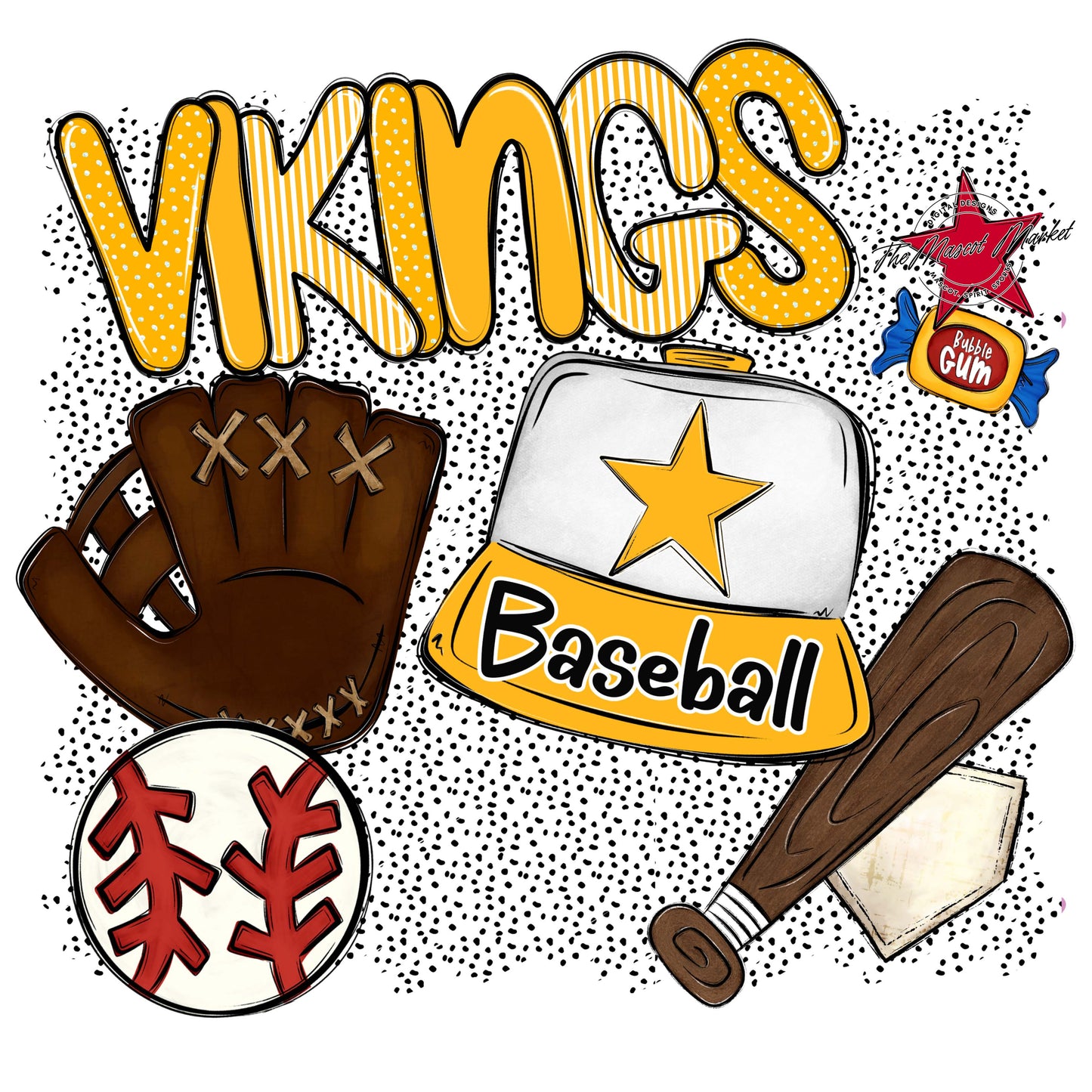 Vikings Baseball Spirit-Yellow