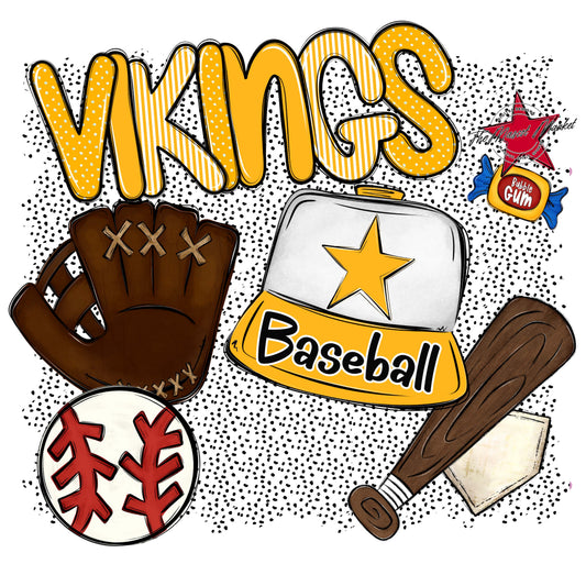 Vikings Baseball Spirit-Yellow