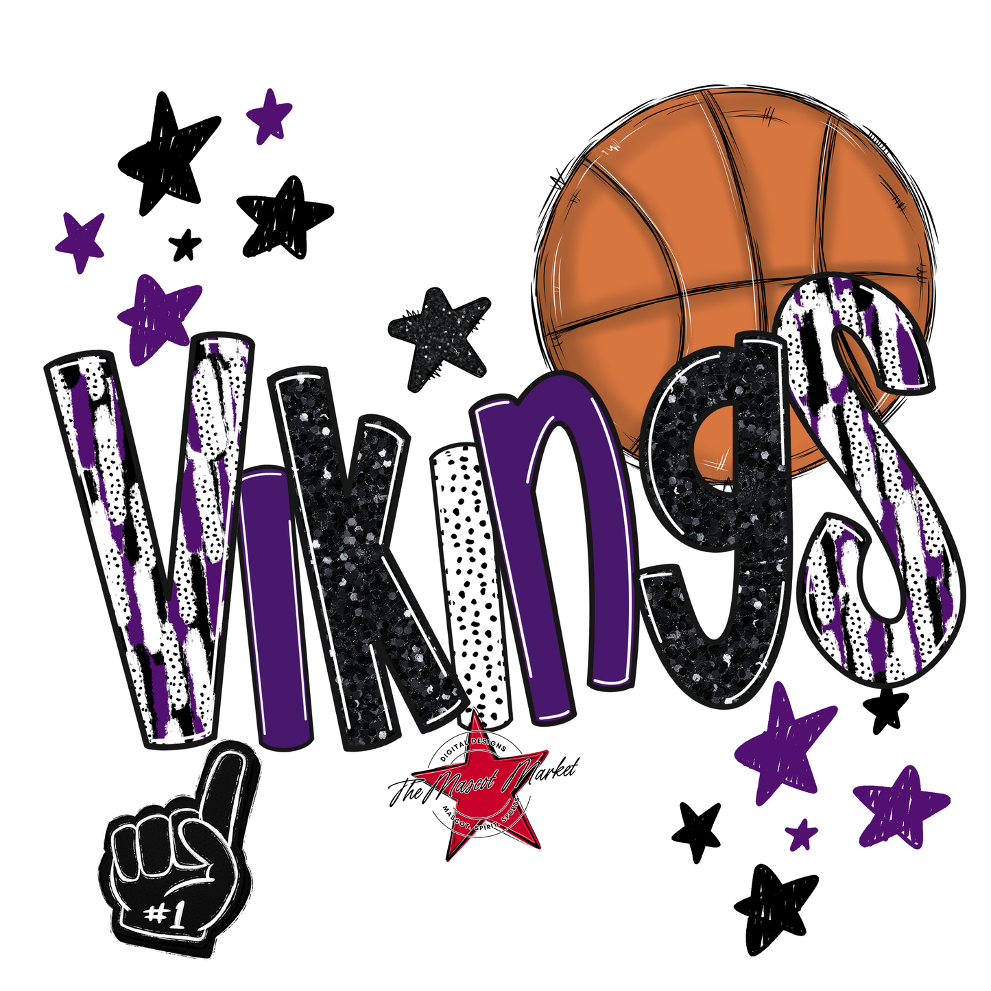 Vikings Basketball Scrape-Purple