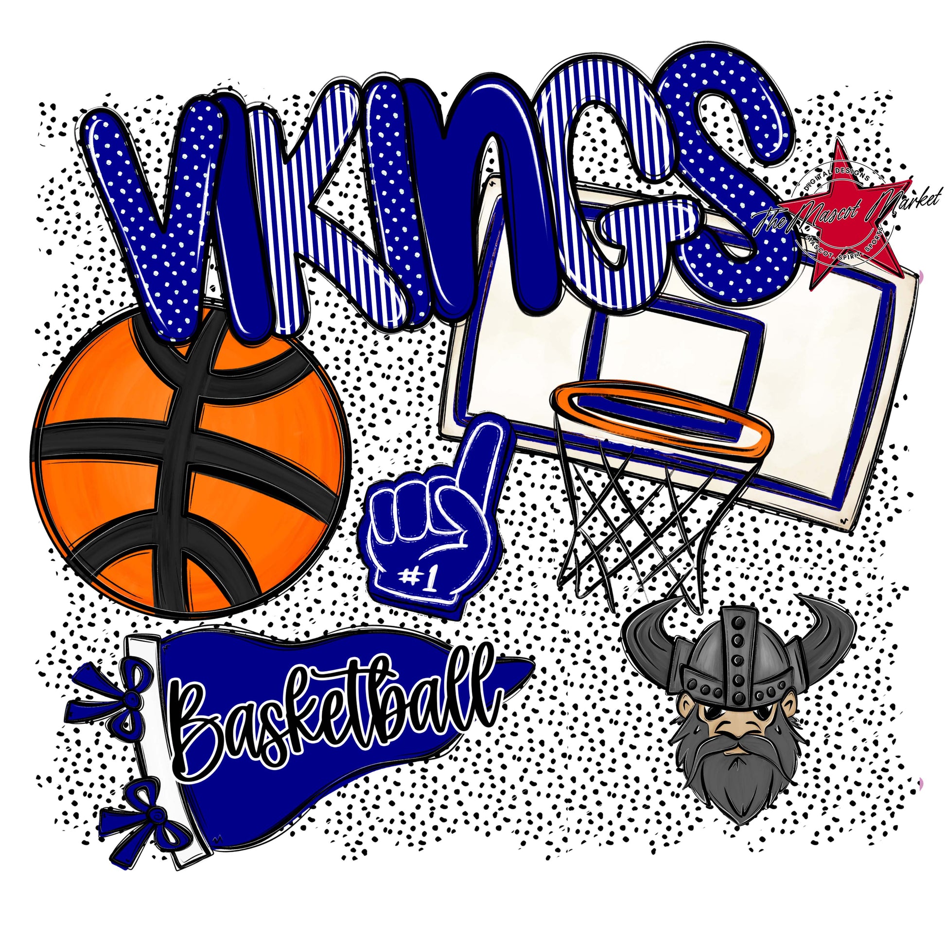 Vikings Basketball Spirit-Blue