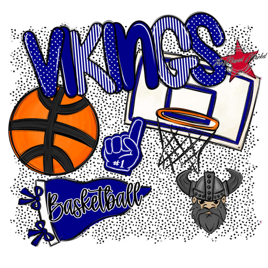 Vikings Basketball Spirit-Blue