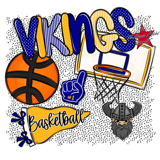 Vikings Basketball Spirit-Blue & Yellow