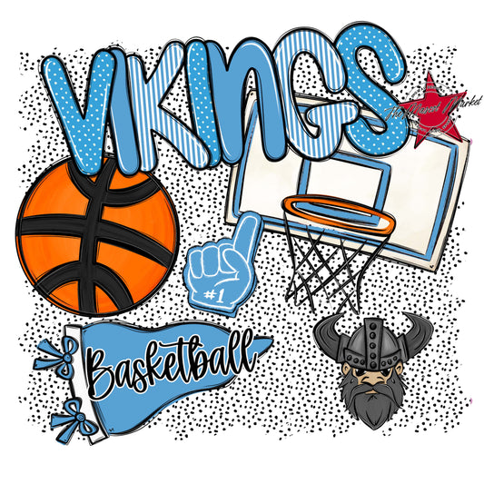 Vikings Basketball Spirit-Carolina Blue