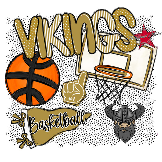 Vikings Basketball Spirit-Gold