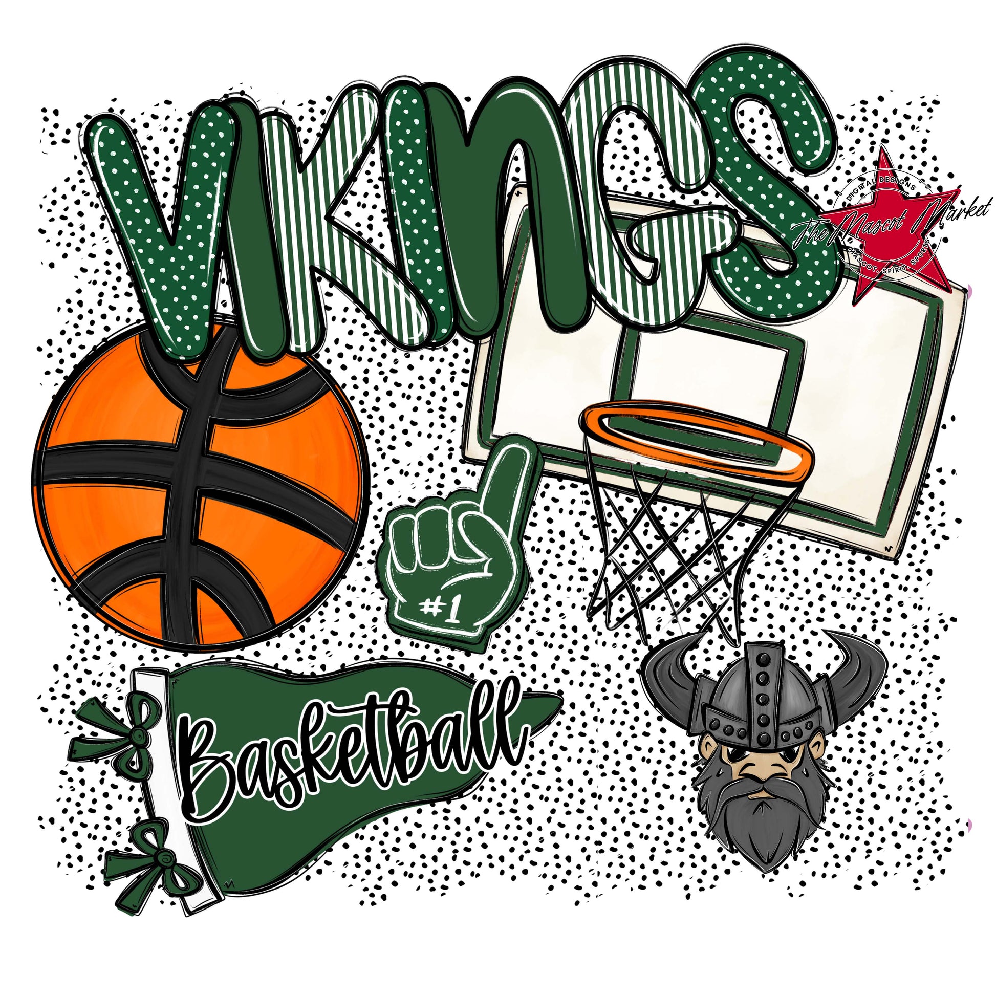 Vikings Basketball Spirit-Green