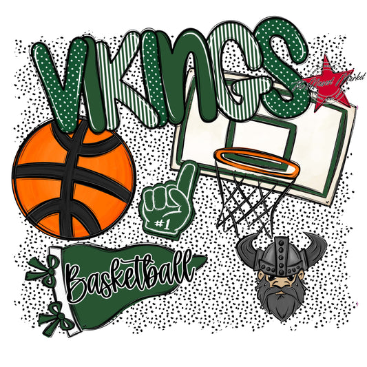 Vikings Basketball Spirit-Green