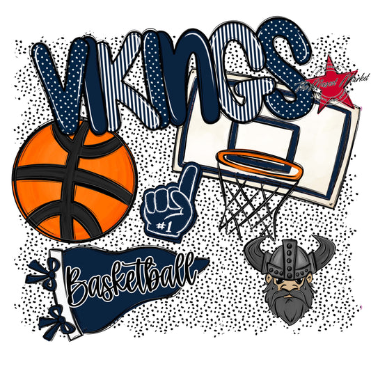 Vikings Basketball Spirit-Navy