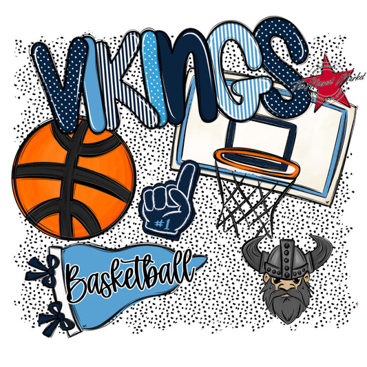 Vikings Basketball Spirit-Navy & Carolina Blue