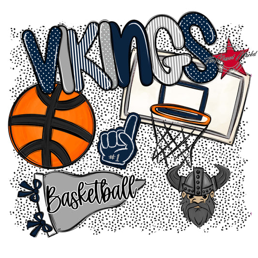Vikings Basketball Spirit-Navy & Grey