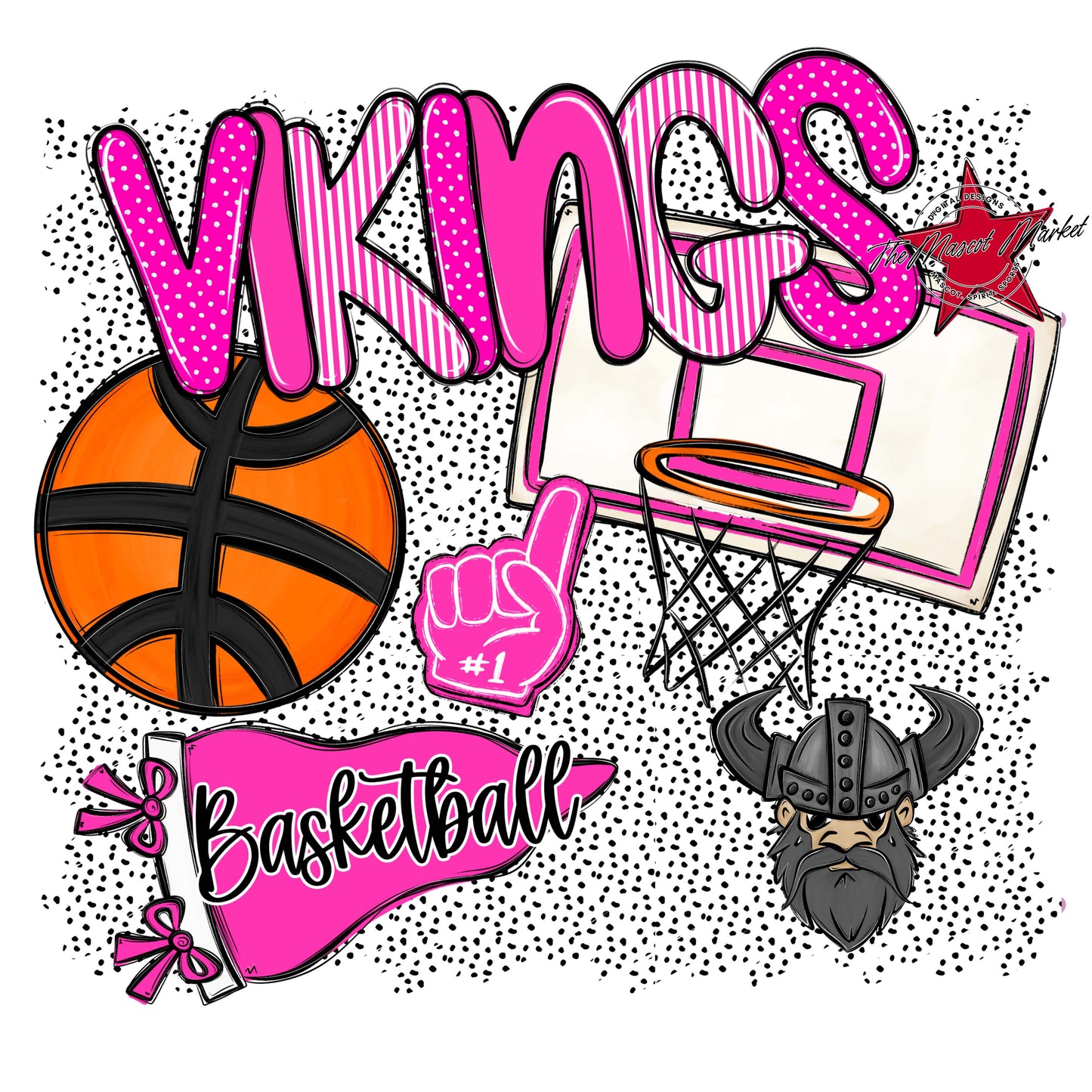 Vikings Basketball Spirit-Pink