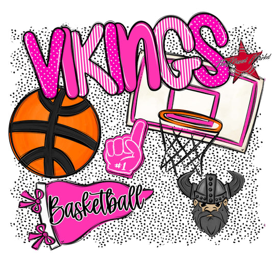 Vikings Basketball Spirit-Pink