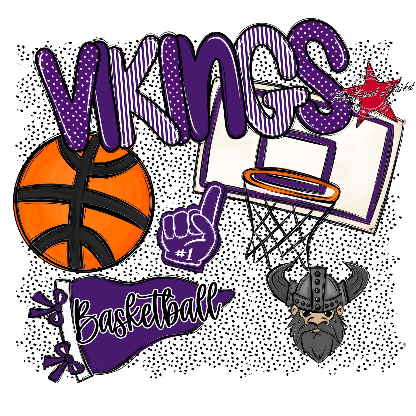 Vikings Basketball Spirit-Purple