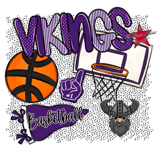 Vikings Basketball Spirit-Purple