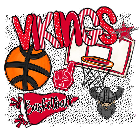 Vikings Basketball Spirit-Red