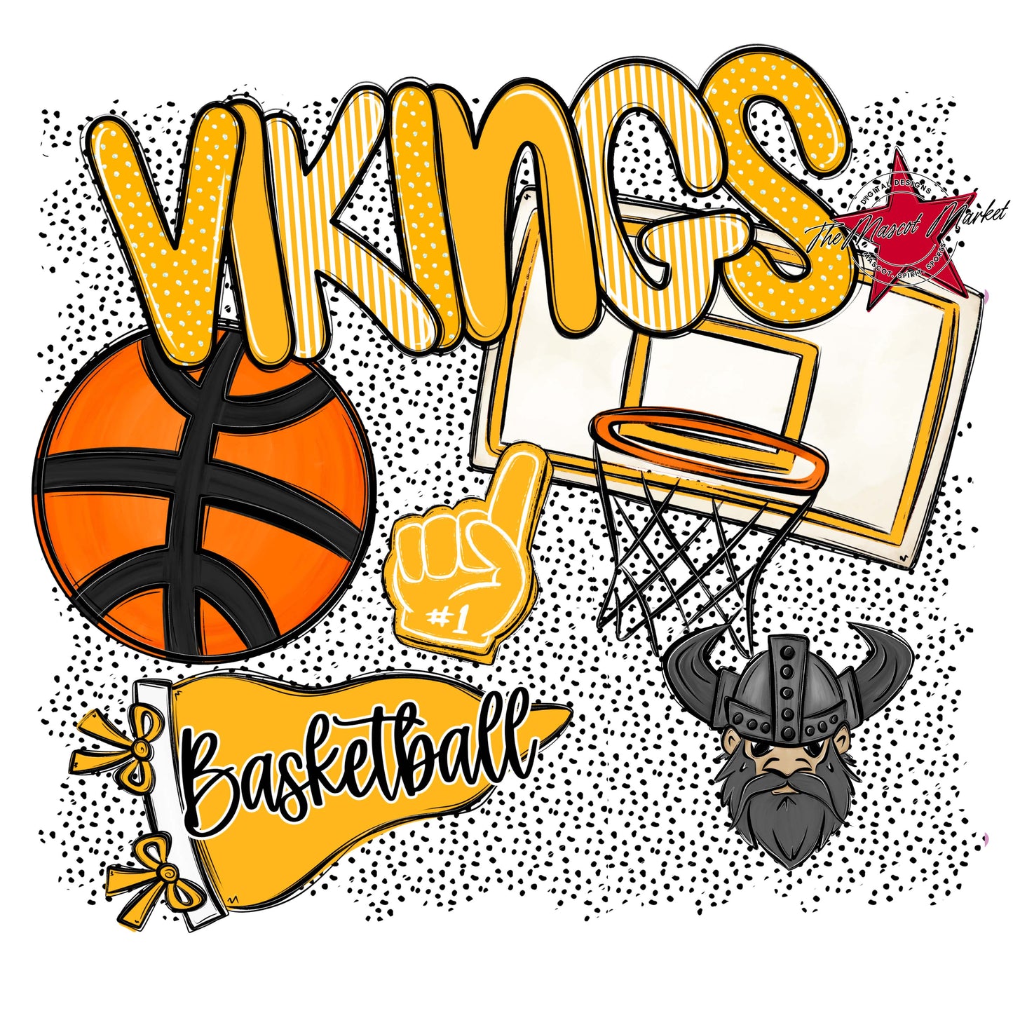 Vikings Basketball Spirit-Yellow