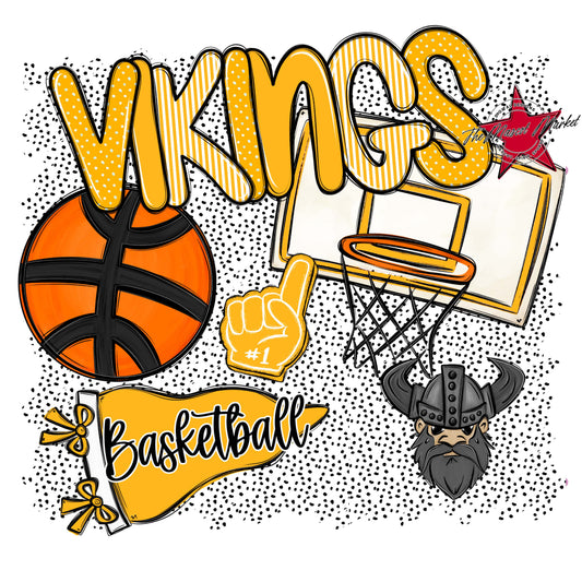 Vikings Basketball Spirit-Yellow