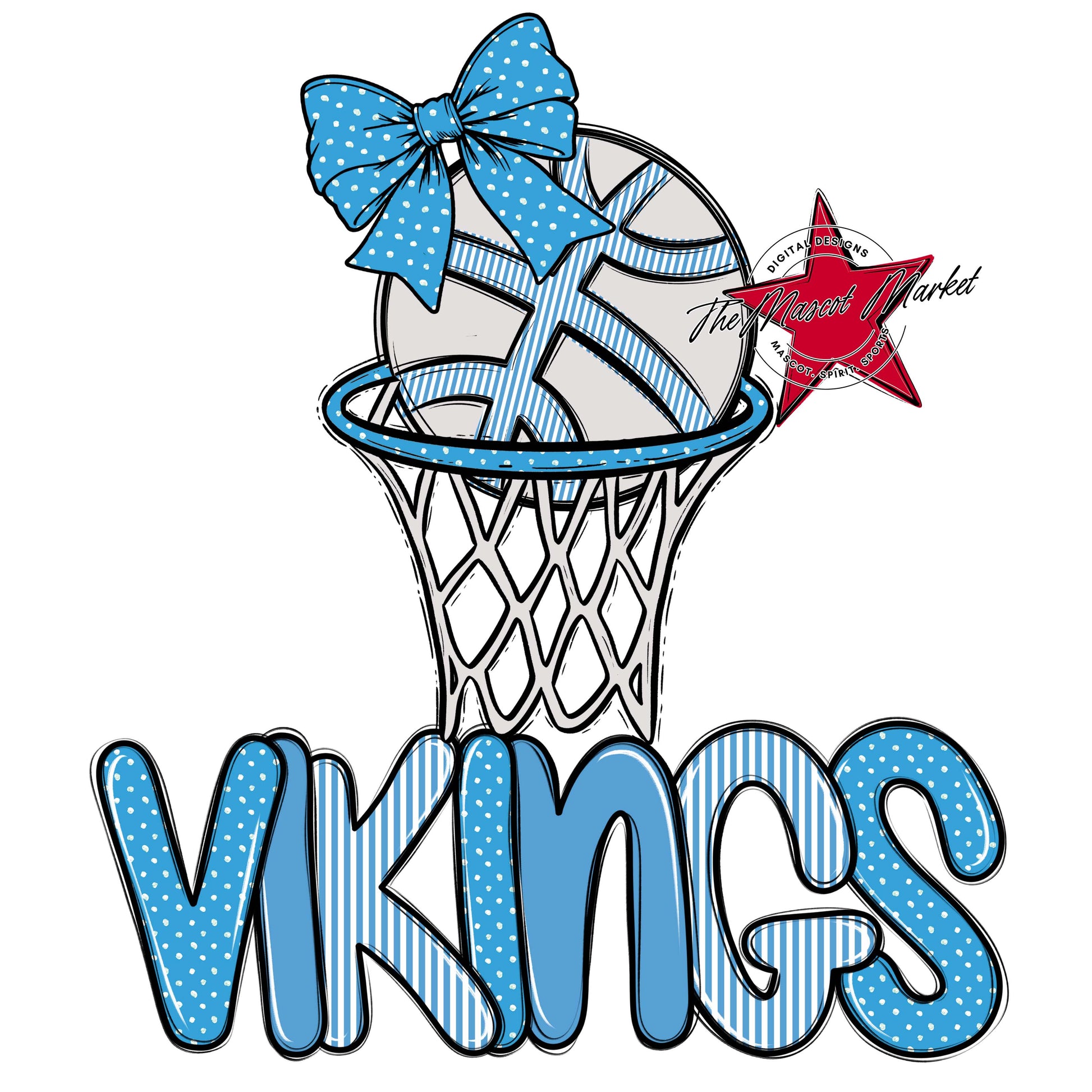 Vikings Basketball Spirit Design-Carolina Blue