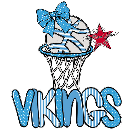 Vikings Basketball Spirit Design-Carolina Blue