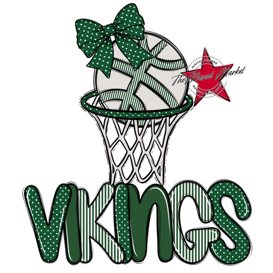 Vikings Basketball Spirit Design-Green