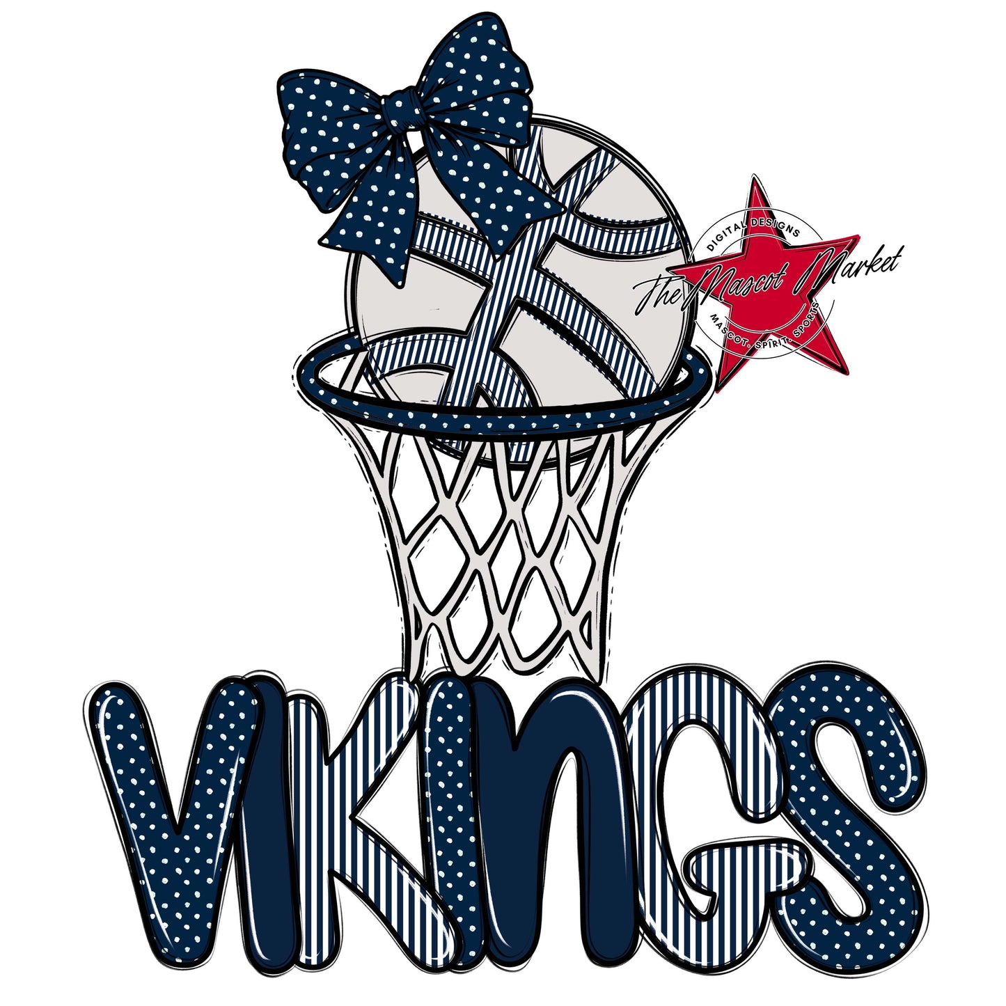 Vikings Basketball Spirit Design-Navy