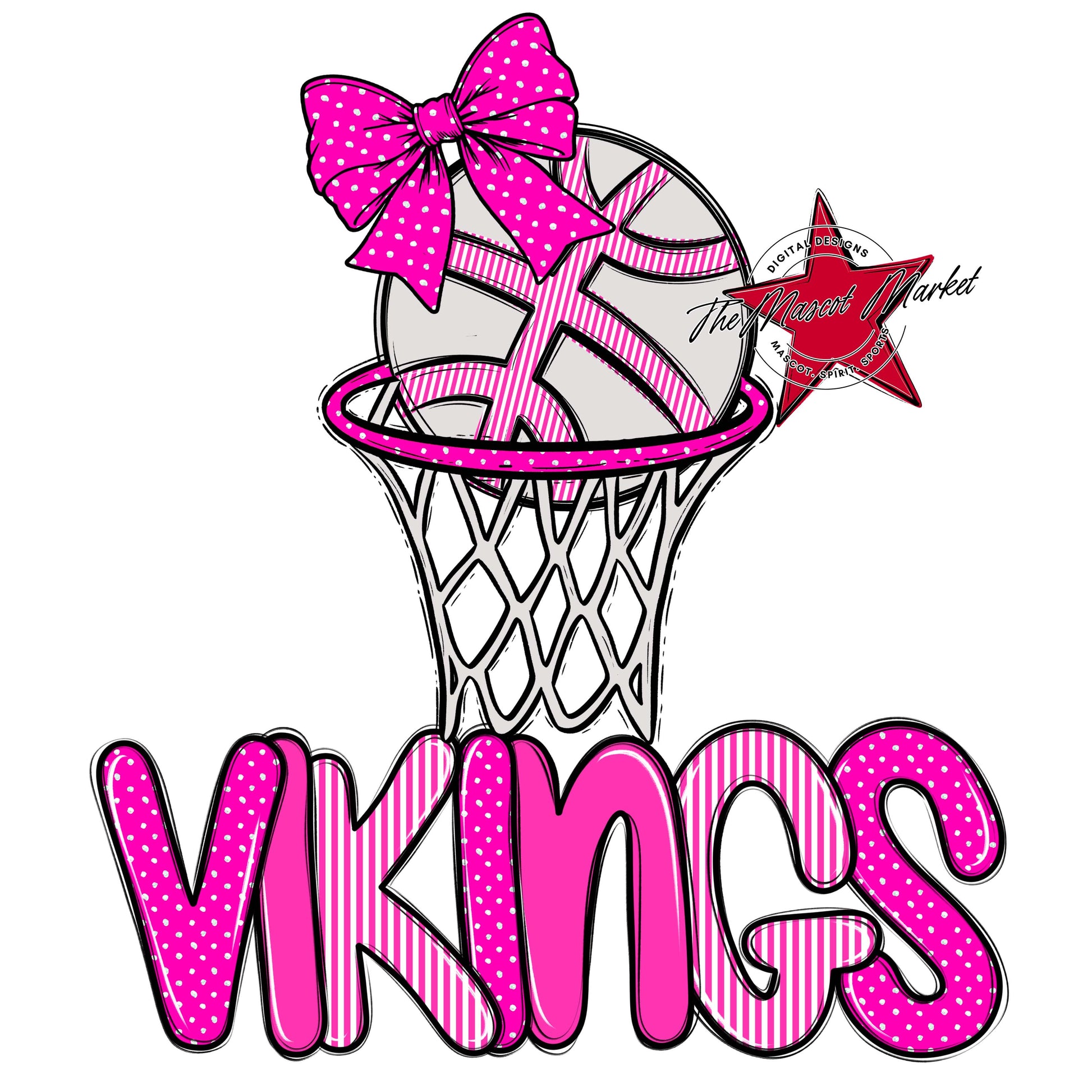 Vikings Basketball Spirit Design-Pink