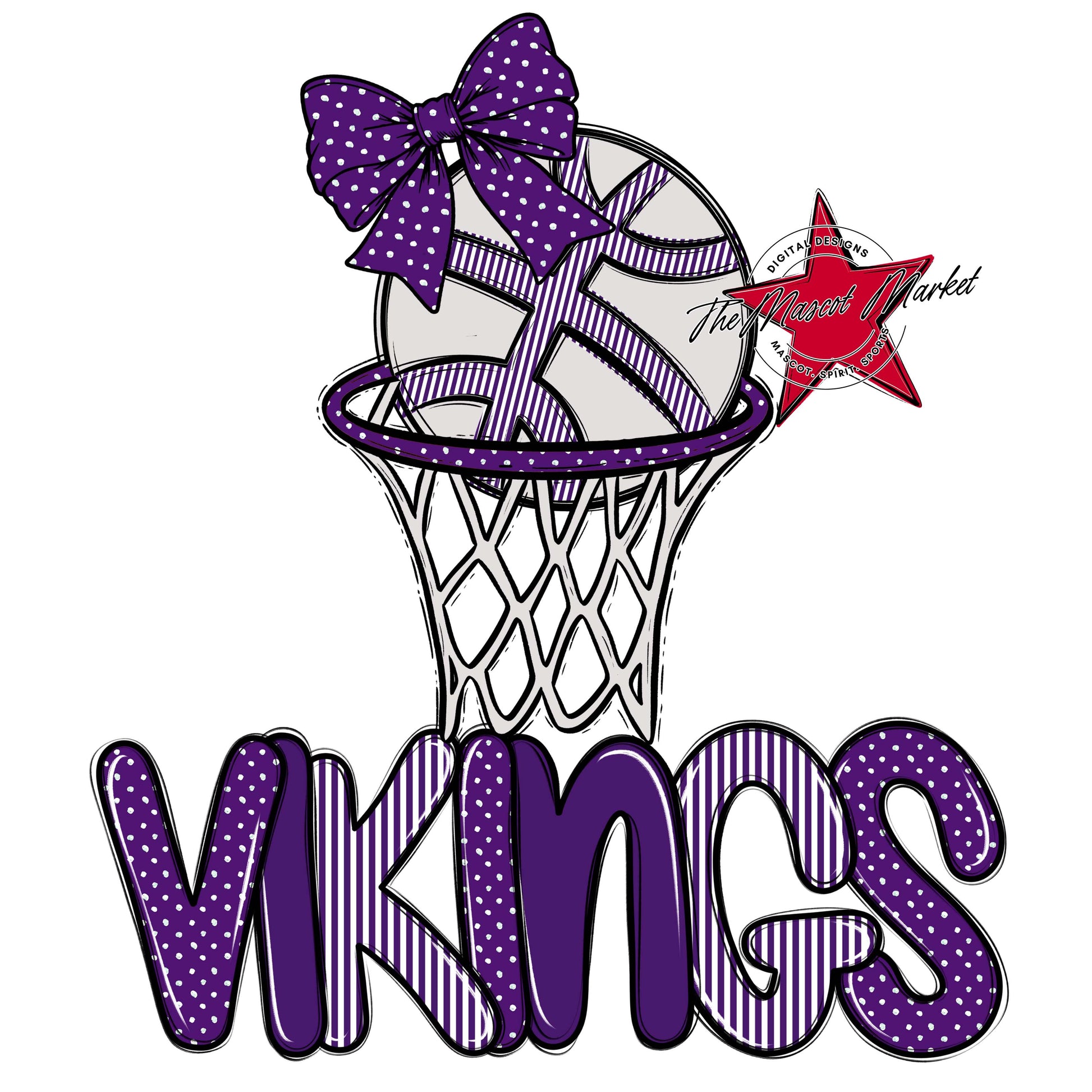 Vikings Basketball Spirit Design-Purple