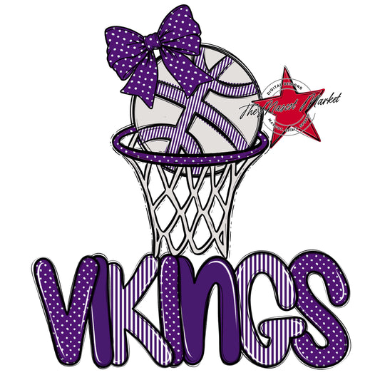 Vikings Basketball Spirit Design-Purple