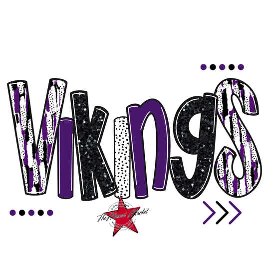 Vikings Brushstroke Alpha w Arrows-Purple