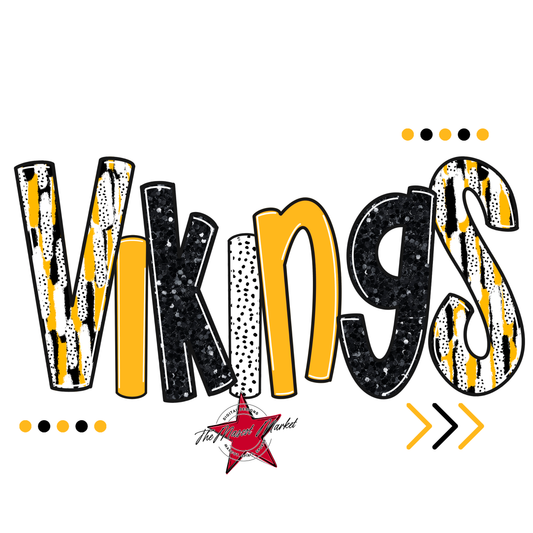 Vikings Brushstroke Alpha w Arrows-Yellow