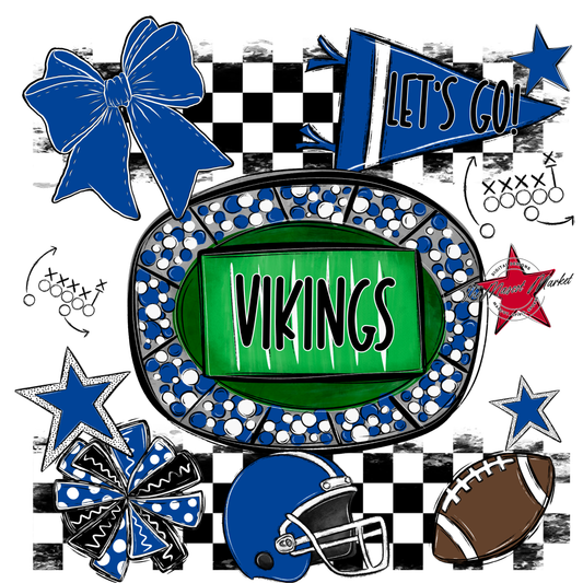 Vikings Checkers Spirit Design-Off Blue