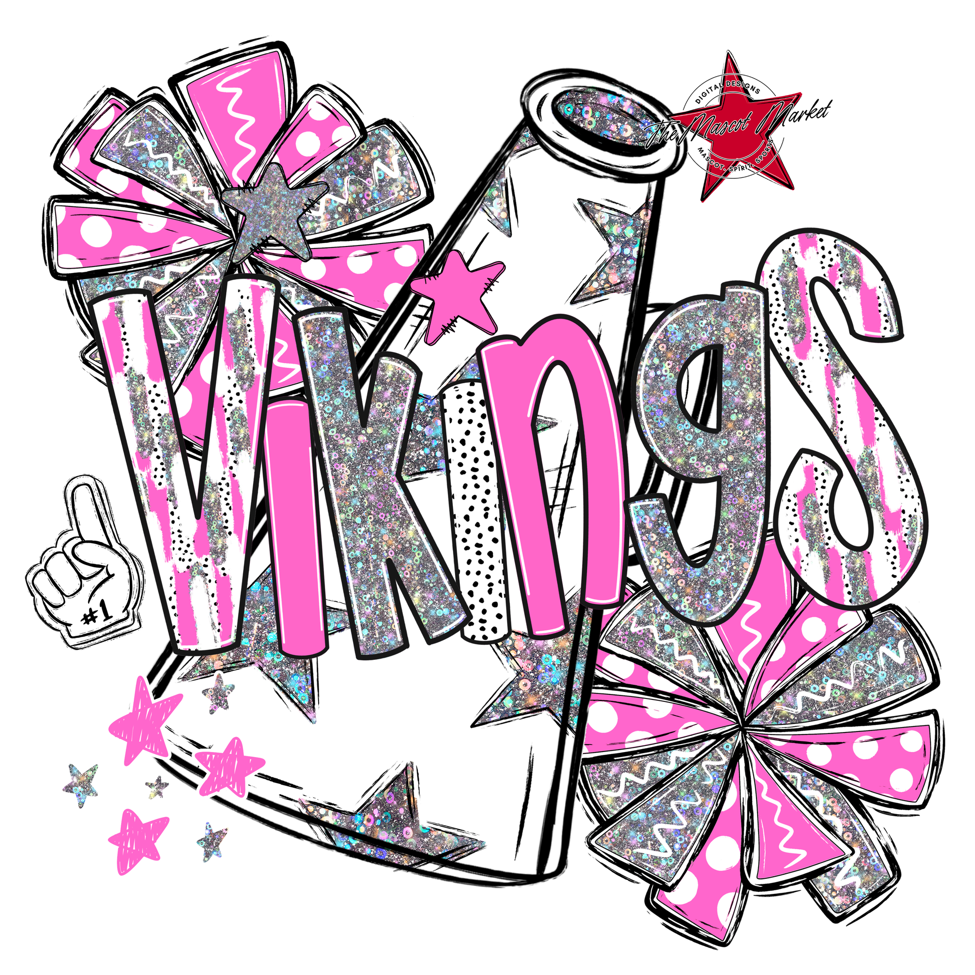 Vikings Cheer Megaphone Scrape-Baby Pink