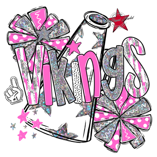 Vikings Cheer Megaphone Scrape-Baby Pink