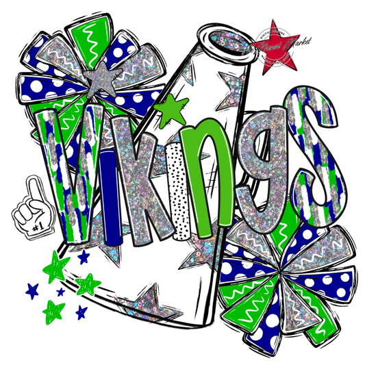 Vikings Cheer Megaphone Scrape-Blue