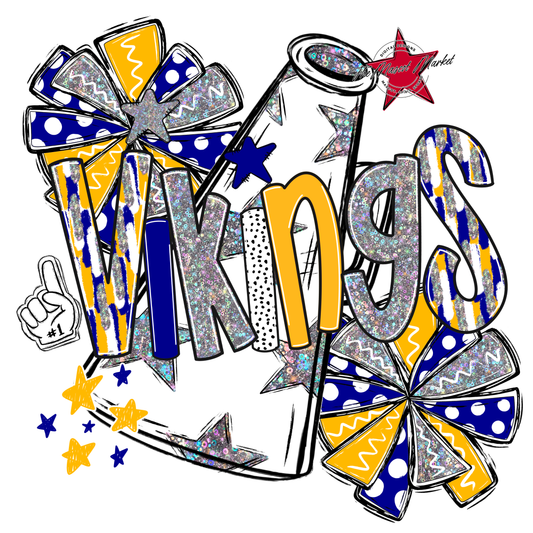 Vikings Cheer Megaphone Scrape-Blue-Yellow