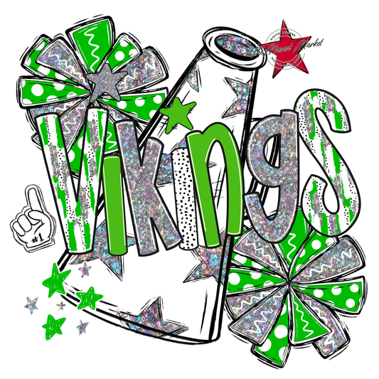 Vikings Cheer Megaphone Scrape-Bright Green