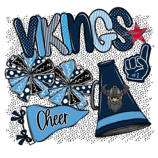 Vikings Cheer Spirit-Navy & Carolina Blue