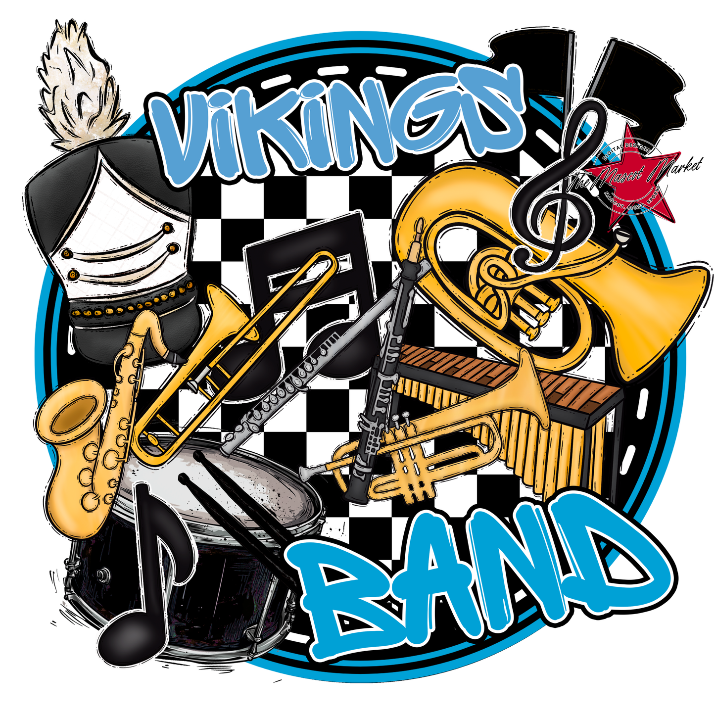 Vikings Circle Band Design-Carolina Blue