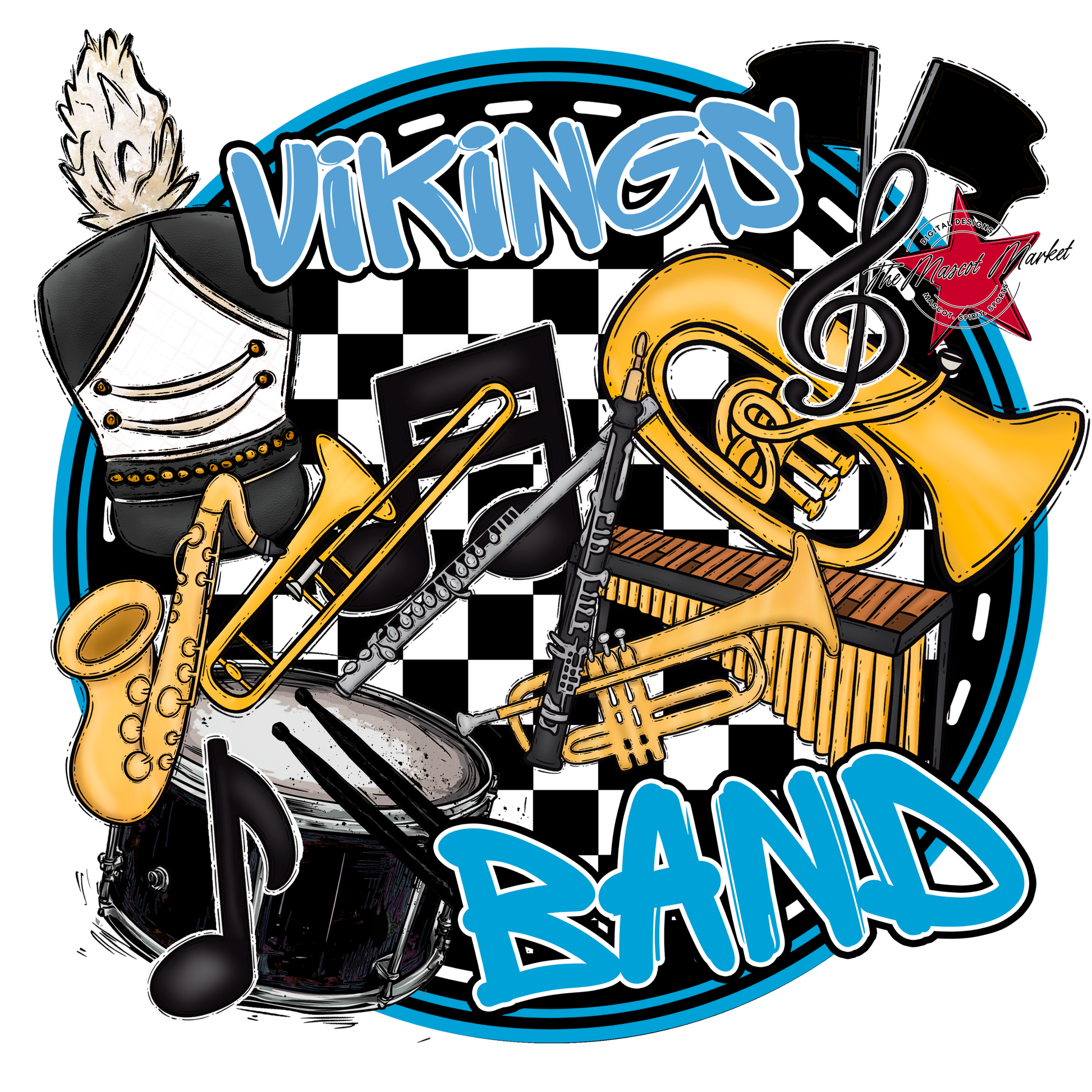 Vikings Circle Band Design-Carolina Blue