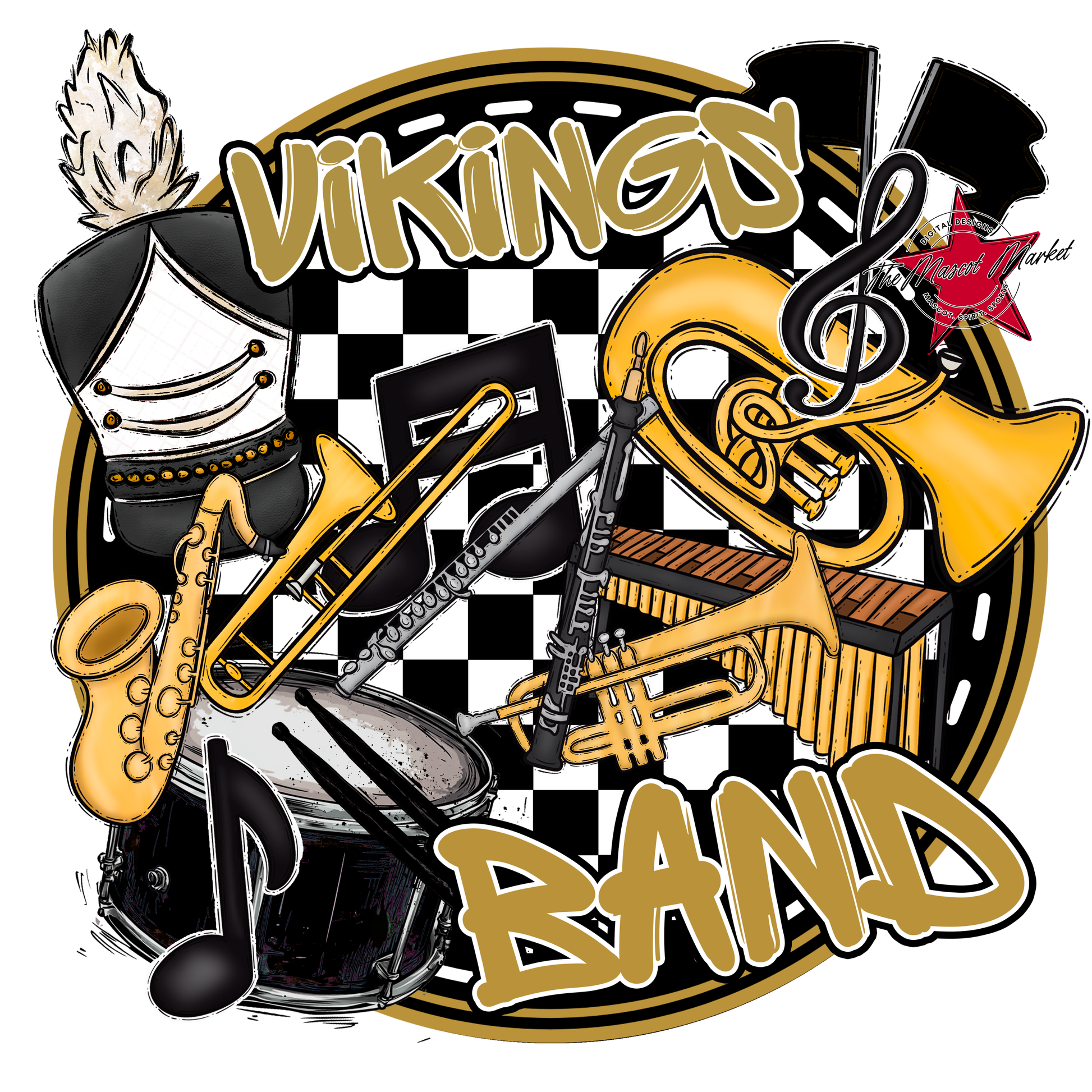Vikings Circle Band Design-Gold