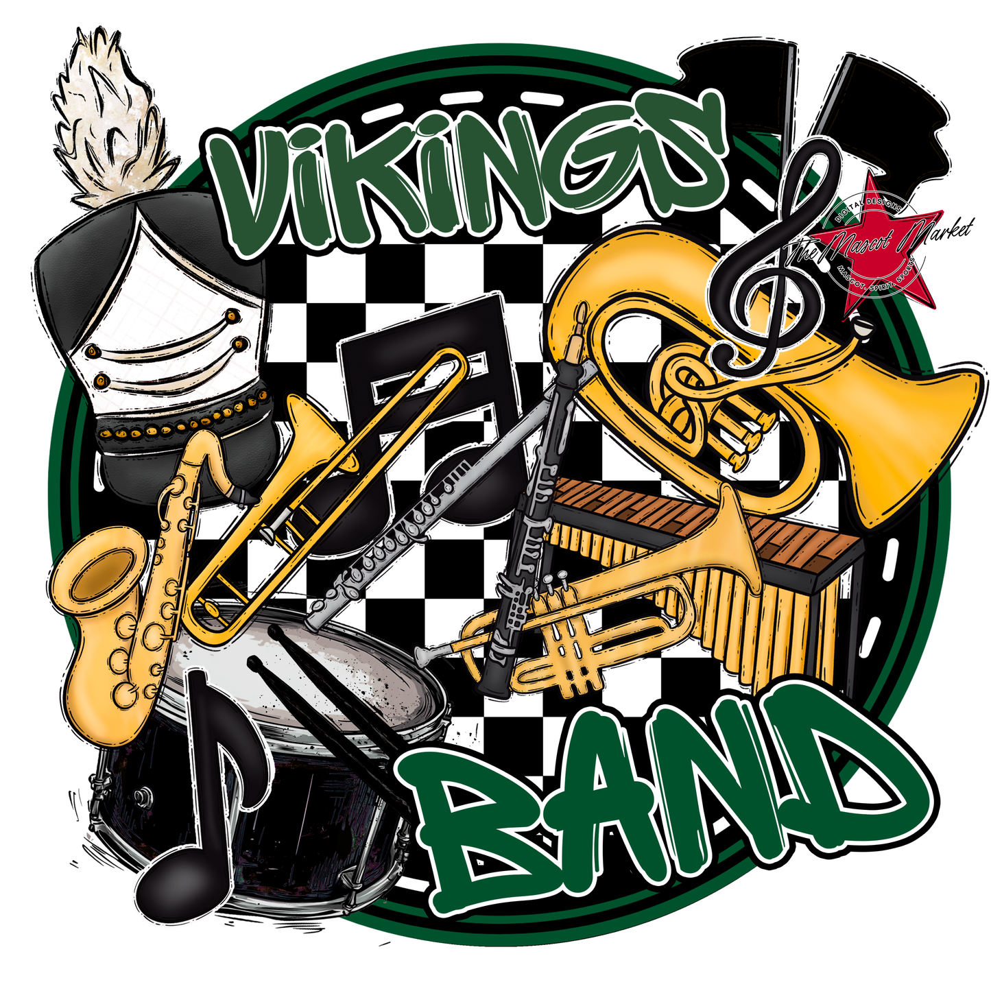 Vikings Circle Band Design-Green