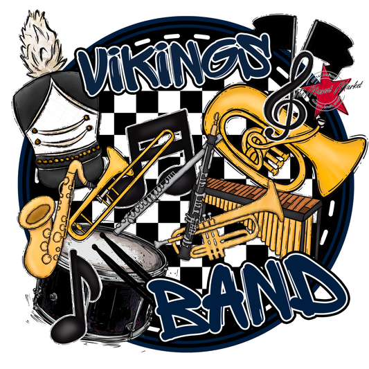 Vikings Circle Band Design-Navy